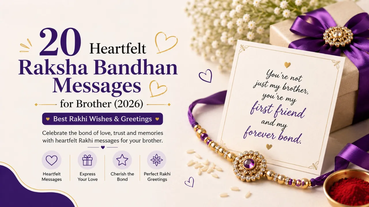 20 Heartfelt Raksha Bandhan Messages for Brother (2026) | Best Rakhi Wishes & Greetings